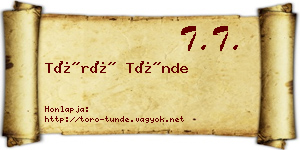 Törő Tünde névjegykártya